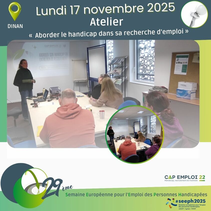 Affiche avec des photos du public présent lors de l'atelier